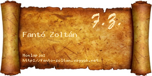 Fantó Zoltán névjegykártya